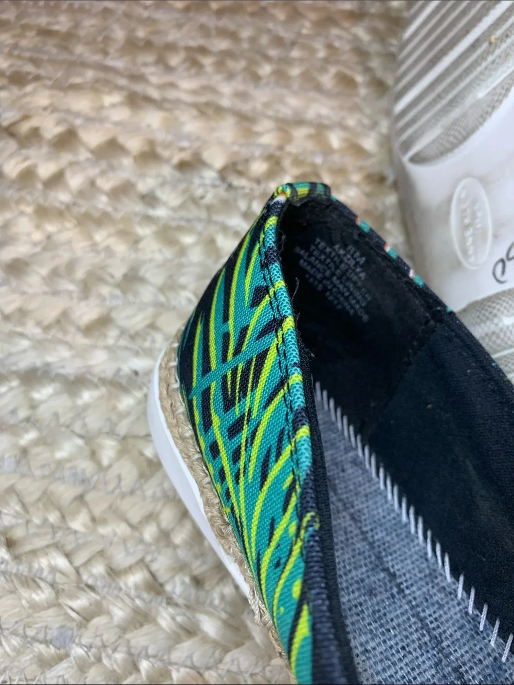 Anne Klein Zillya Tropical Print Slip-On Espadrilles - Black Multicolor